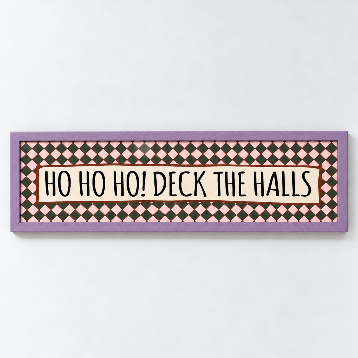 Ho Ho Ho! Deck The Halls Panoramic Print — frame purple