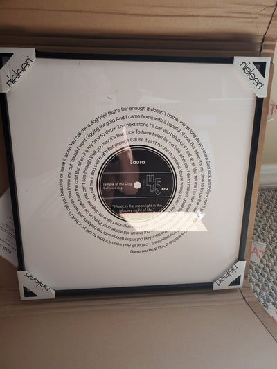 Customer photo — Personalised Vinyl Song Lyrics Record Print