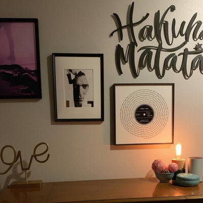 Customer photo — Personalised Vinyl Song Lyrics Record Print