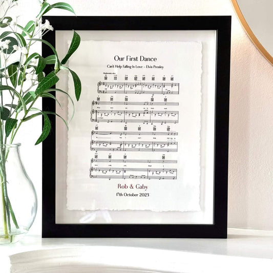 Personalised Sheet Music Handmade Sustainable Cotton Paper