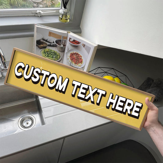 Custom Text Panoramic Print | Retro Bar & Gallery Wall Sign