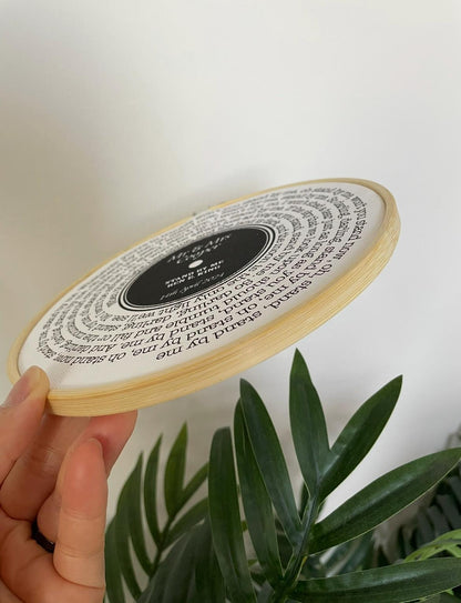 Vinyl Record Art Print | Personalised Favourite Song Lyrics | Cotton Canvas Circular Frame