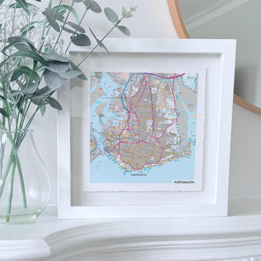 Personalised OS Map Print Float Mounted Frame