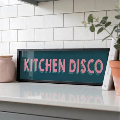 Kitchen Disco Retro Panoramic Wall Art Print, Bold Colourful New Home Decor
