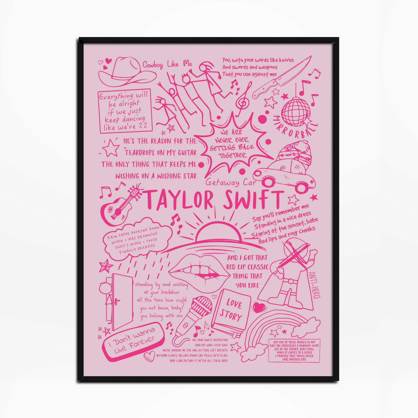 Taylor Swift Lyric Album Print