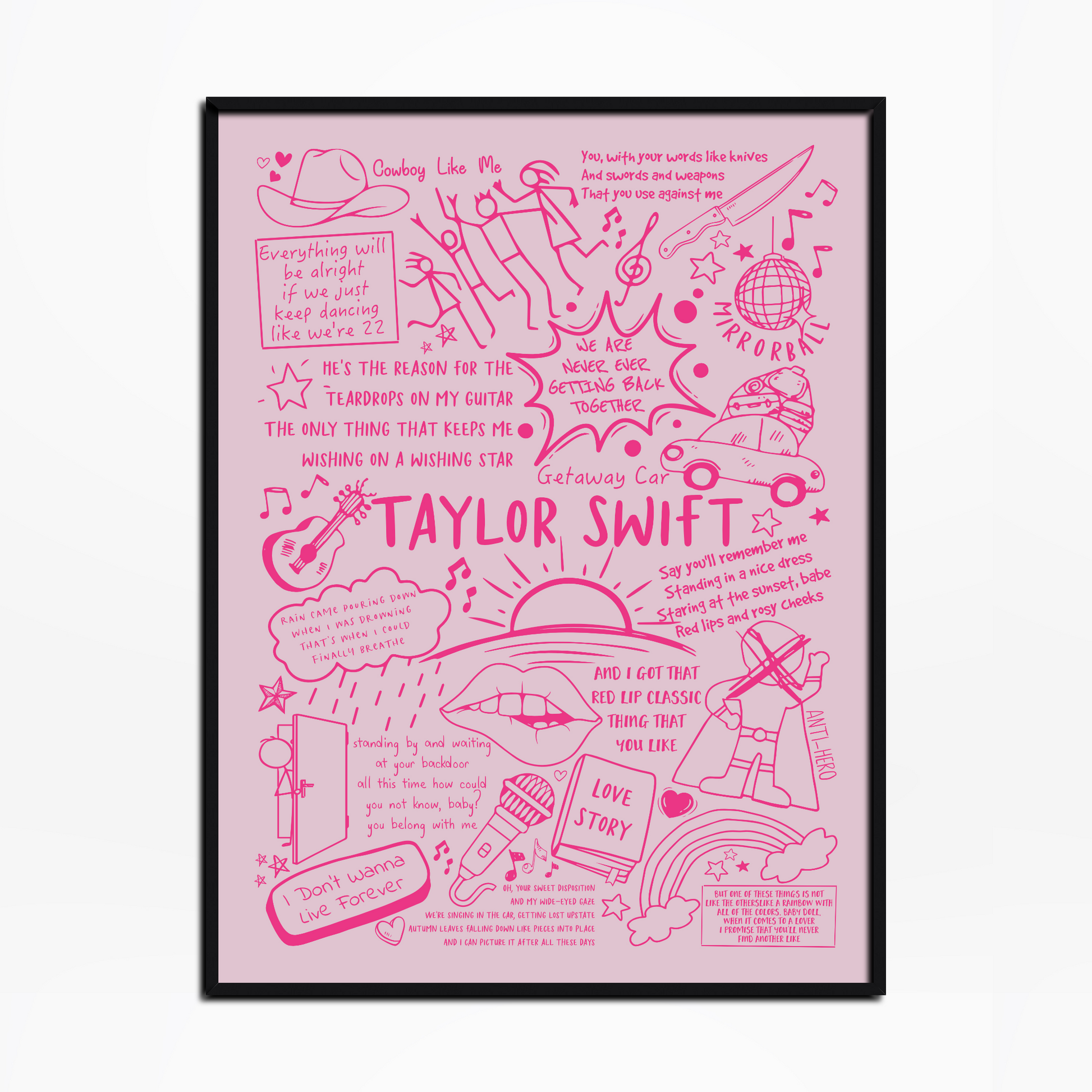Taylor Swift Lyric Album Print