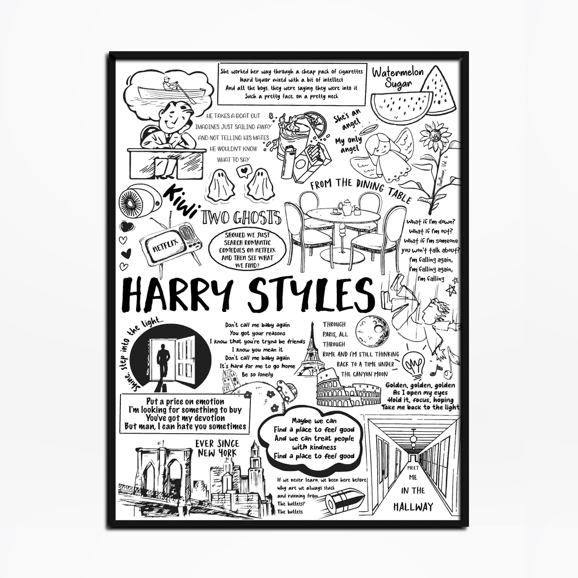 Harry Styles Lyric Album Print