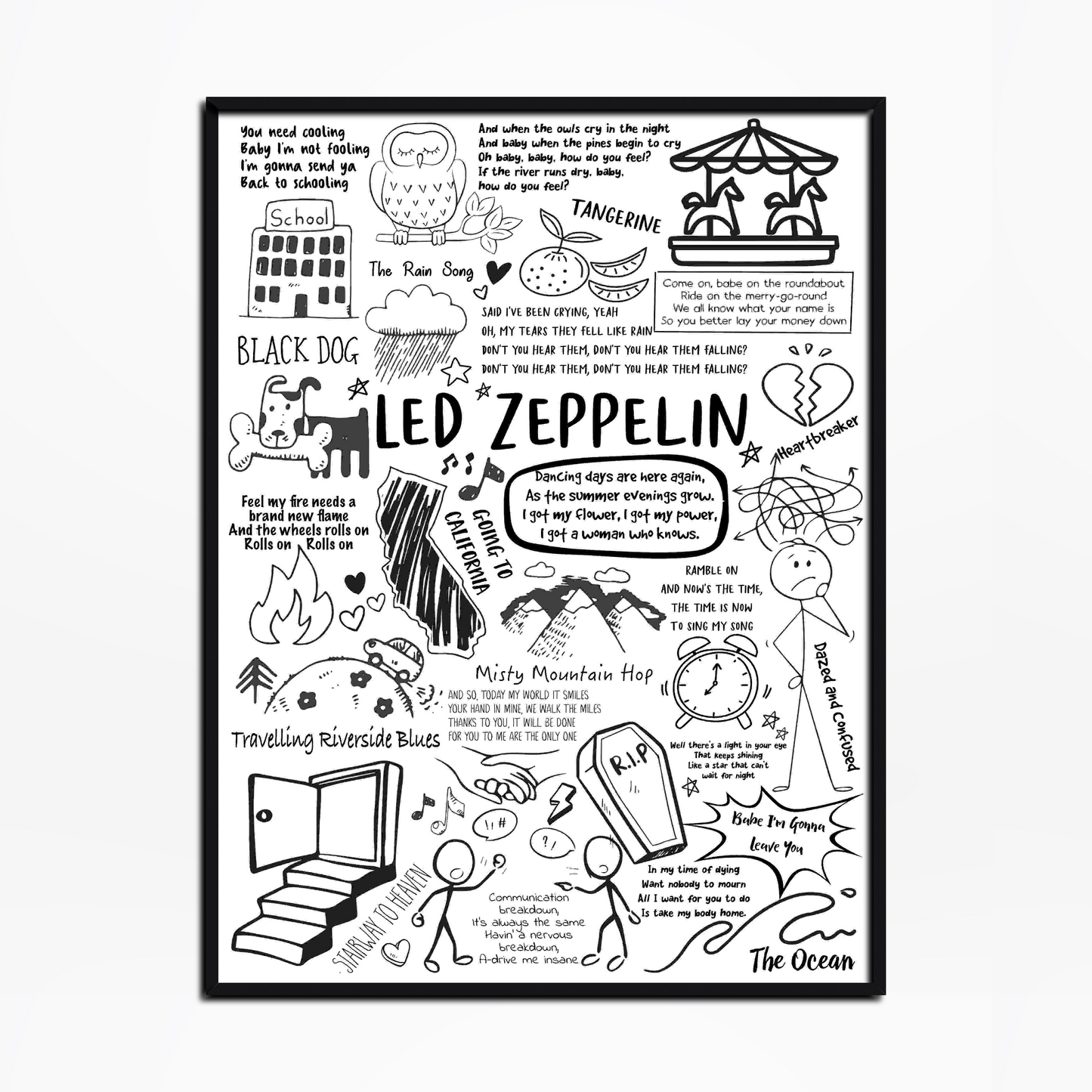 Led Zeppelin Lyric Album Print