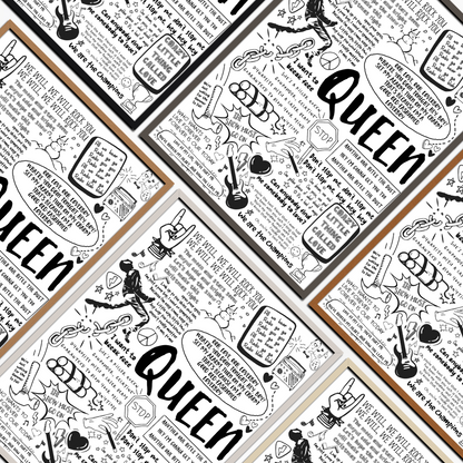 Queen Lyric Album Print