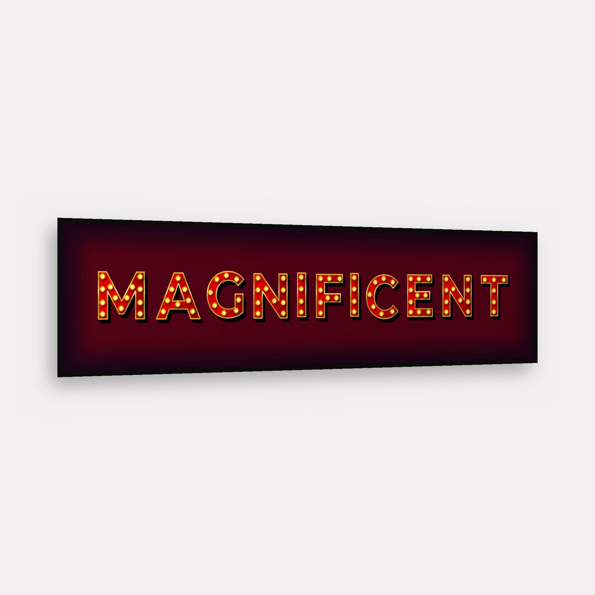 Magnificent Marquee panoramic print in a matt black frame, angled view