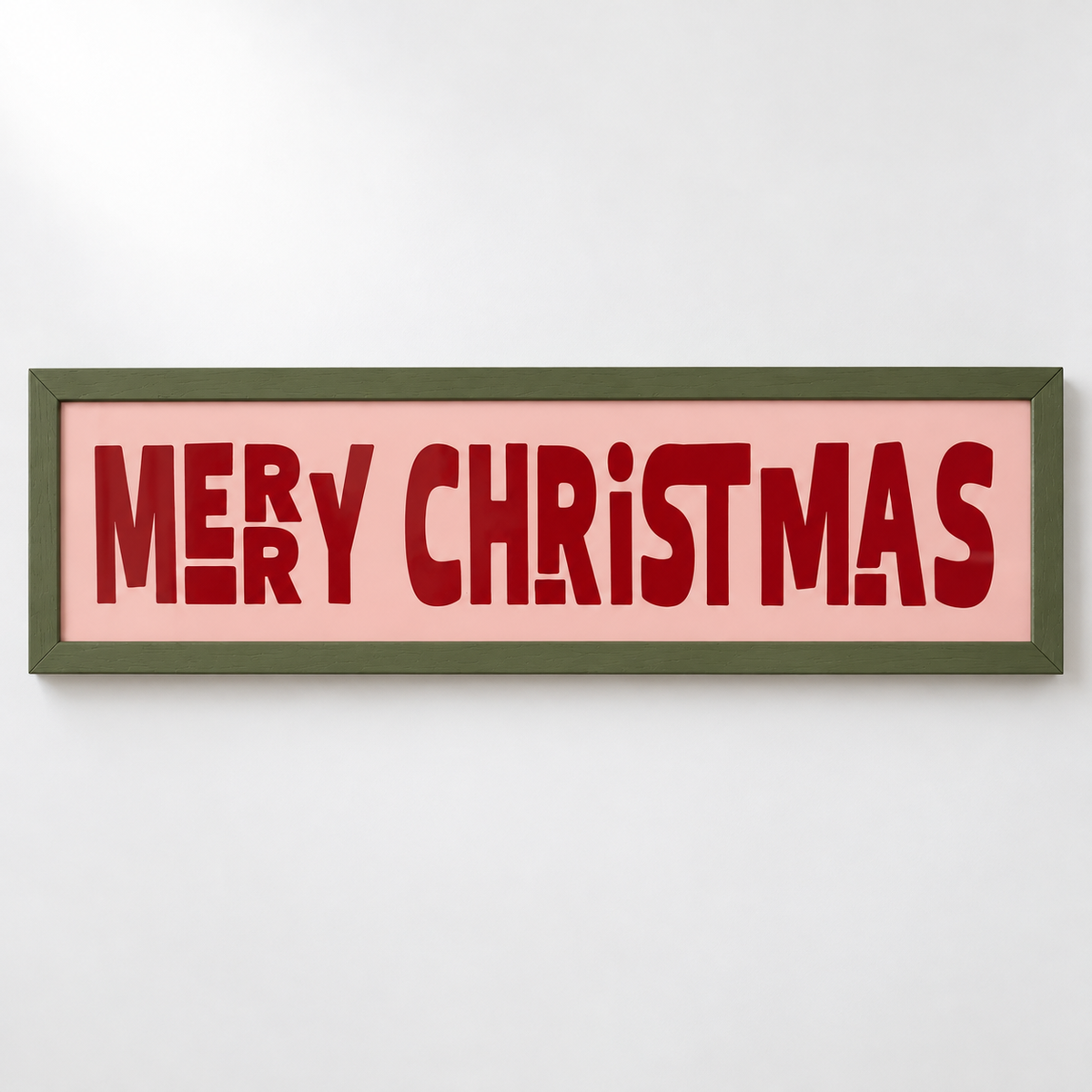 Merry Christmas Panoramic Print — frame green