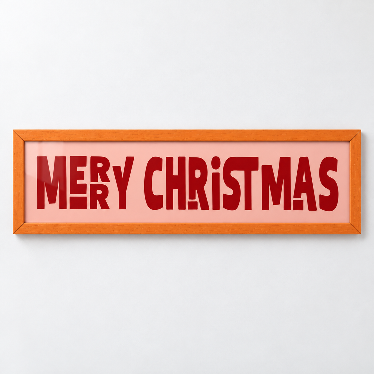 Merry Christmas Panoramic Print — frame orange
