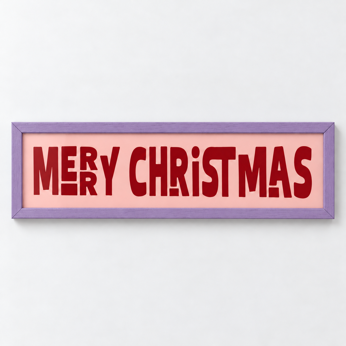 Merry Christmas Panoramic Print — frame purple