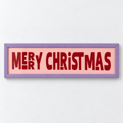 Merry Christmas Panoramic Print — frame purple