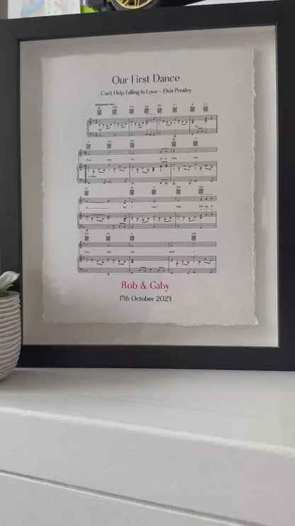 Personalised Sheet Music Handmade Sustainable Paper