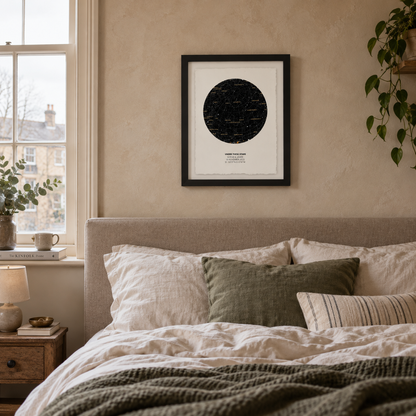 Personalised Star Map Print Print Float Mounted Frame - wider lifestyle view