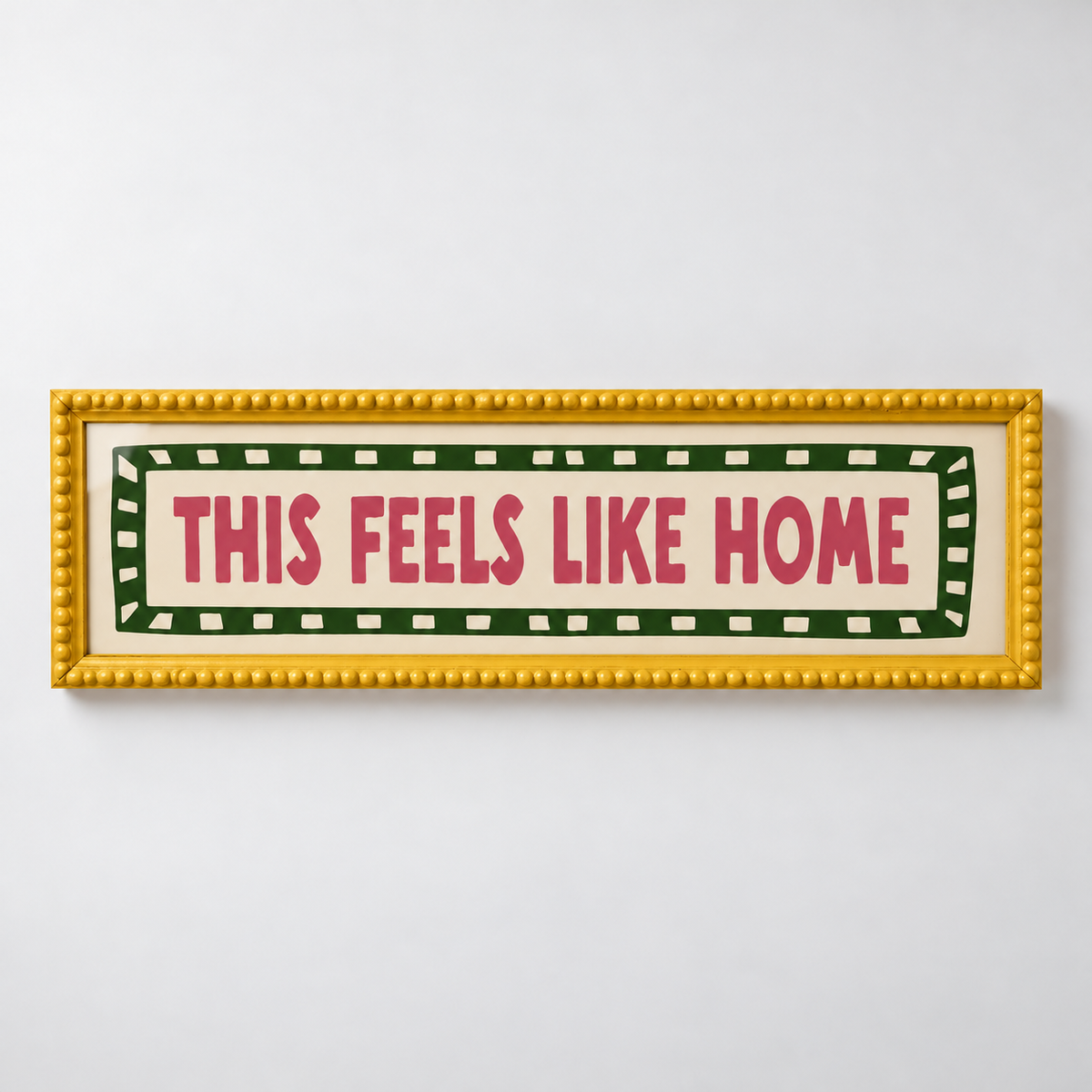 This Feels Like Home Bobbin Panoramic Print — frame yellow