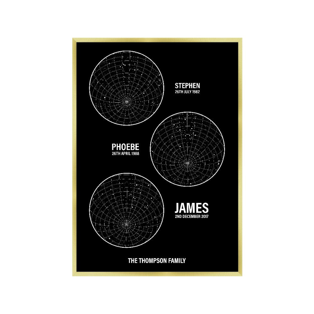Personalised Family Star Maps Print