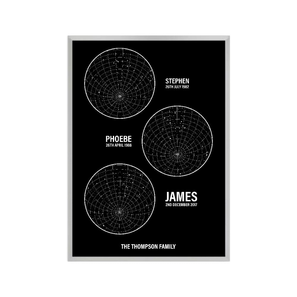 Personalised Family Star Maps Print