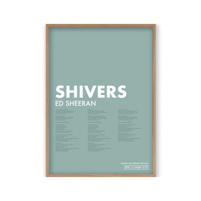 Personalised Song Lyrics Colour Print