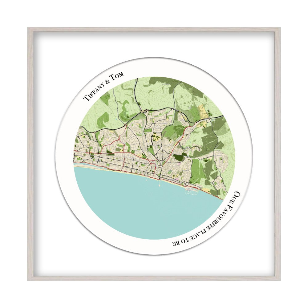 Personalised Circular Map Print