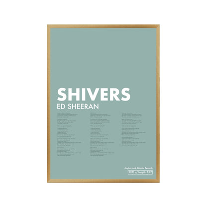 Personalised Song Lyrics Colour Print