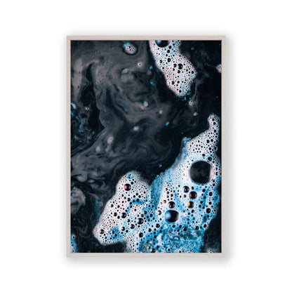 Blue White Paint Swirls No2 Print - Blim & Blum