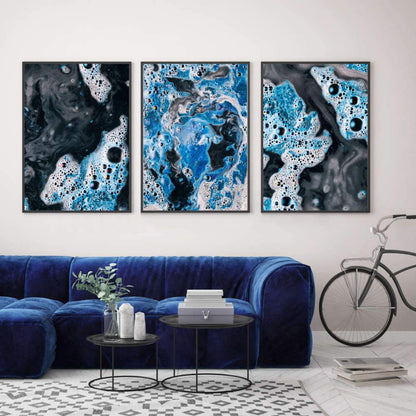 Blue White Paint Swirls No3 Print - Blim & Blum