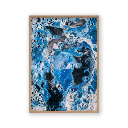 Blue White Paint Swirls Print - Blim & Blum
