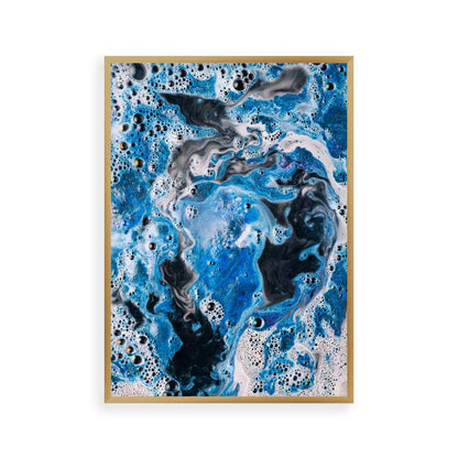 Blue White Paint Swirls Print - Blim & Blum
