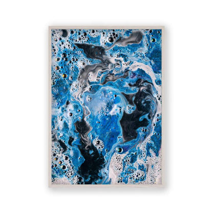 Blue White Paint Swirls Print - Blim & Blum