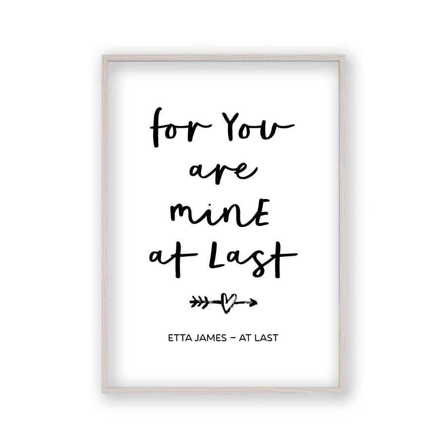 For You Are Mine At Last Lyrics Print - Blim & Blum
