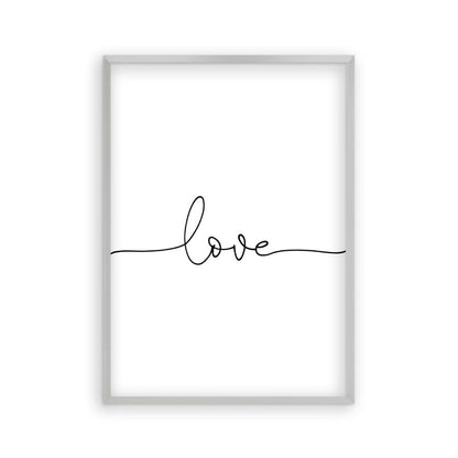 Love Print in a matt silver frame