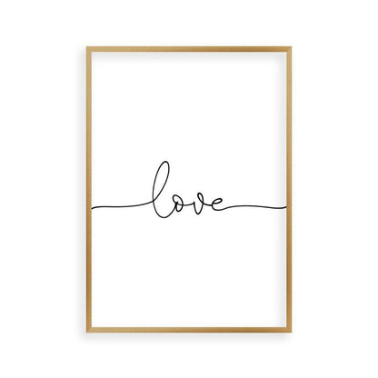 Love Print in a brushed copper frame