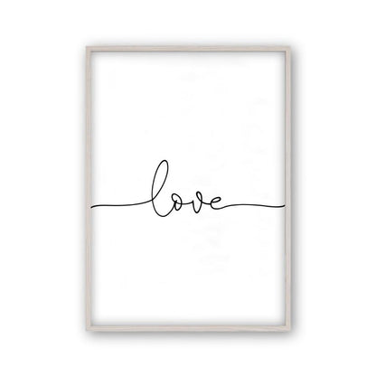 Love Print in a white oak frame