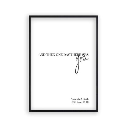 Personalised And Then One Day There Was You Names Print - Blim & Blum
