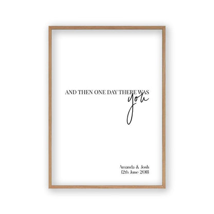 Personalised And Then One Day There Was You Names Print - Blim & Blum