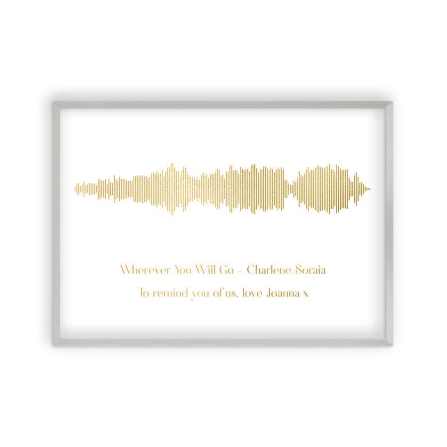 Personalised Gold Foil Favourite Song Sound Wave Print - Blim & Blum