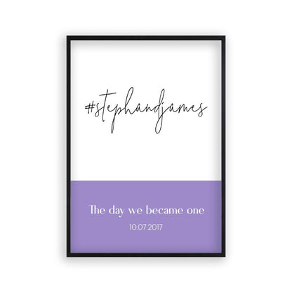 Personalised Hashtag Wedding Print - Blim & Blum