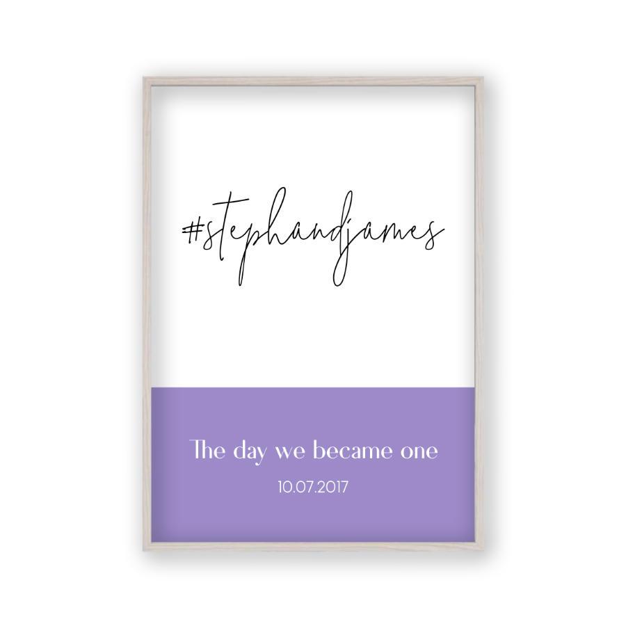 Personalised Hashtag Wedding Print - Blim & Blum
