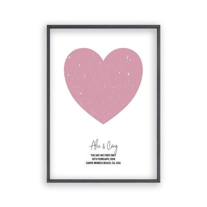 Personalised Heart Star Map Print