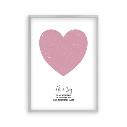Personalised Heart Star Map Print