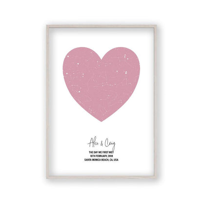 Personalised Heart Star Map Print