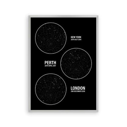 Personalised Star Map Multiple Locations Print