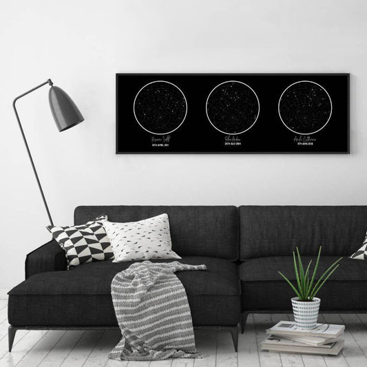 Personalised Trio Of Star Maps Print