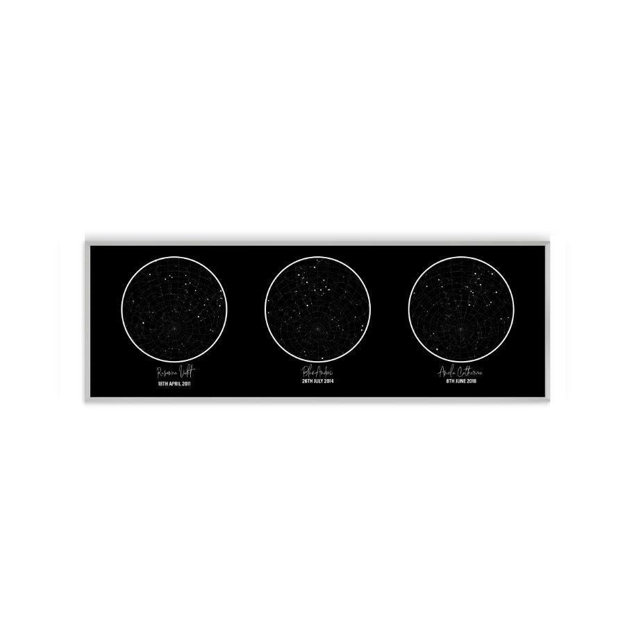 Personalised Trio Of Star Maps Print