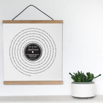 Personalised Vinyl First Dance Song Record Lyrics Print