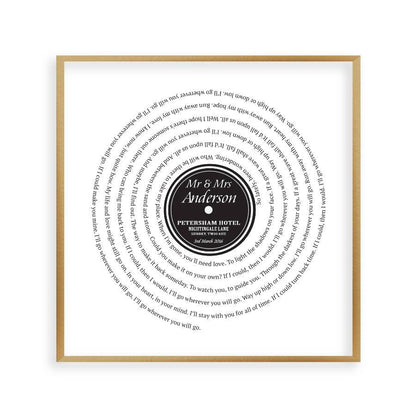 Personalised Vinyl First Dance Song Record Lyrics Print - Blim & Blum