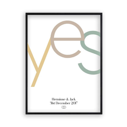 Personalised Yes Engagement Print - Blim & Blum
