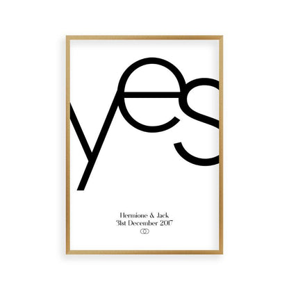Personalised Yes Engagement Print - Blim & Blum
